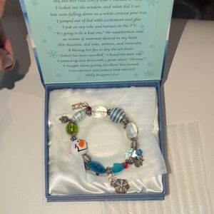 Elegant Snow-Day Multicolor Beaded Bracelet with Charms NIB